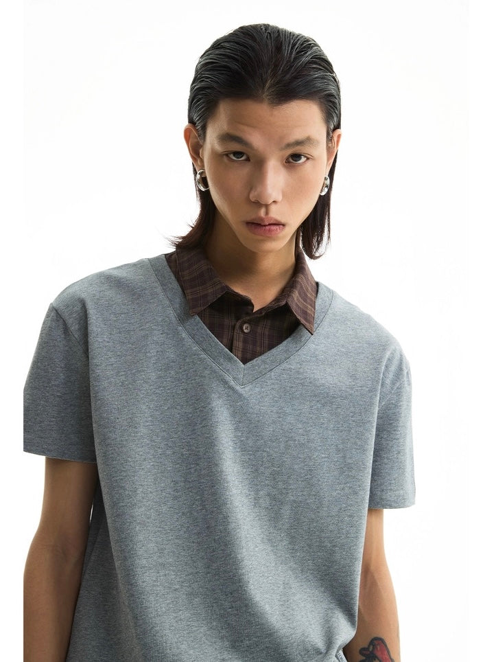 LAYERED KNIT SHIRT