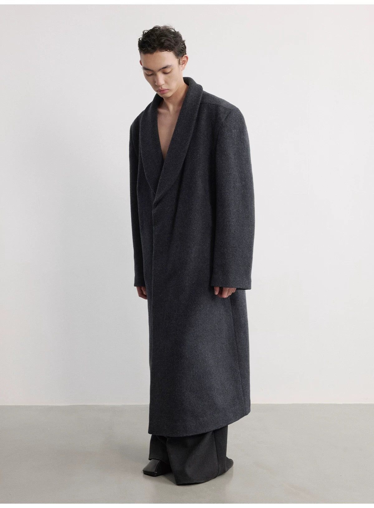 GREEN WOOL COLLAR COAT