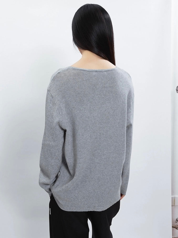 SOLID V-NECK KNIT