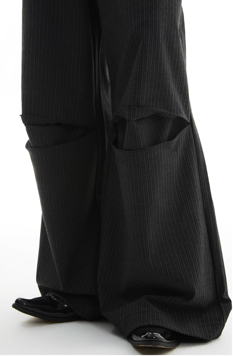 STRIPED BUTTON TROUSERS