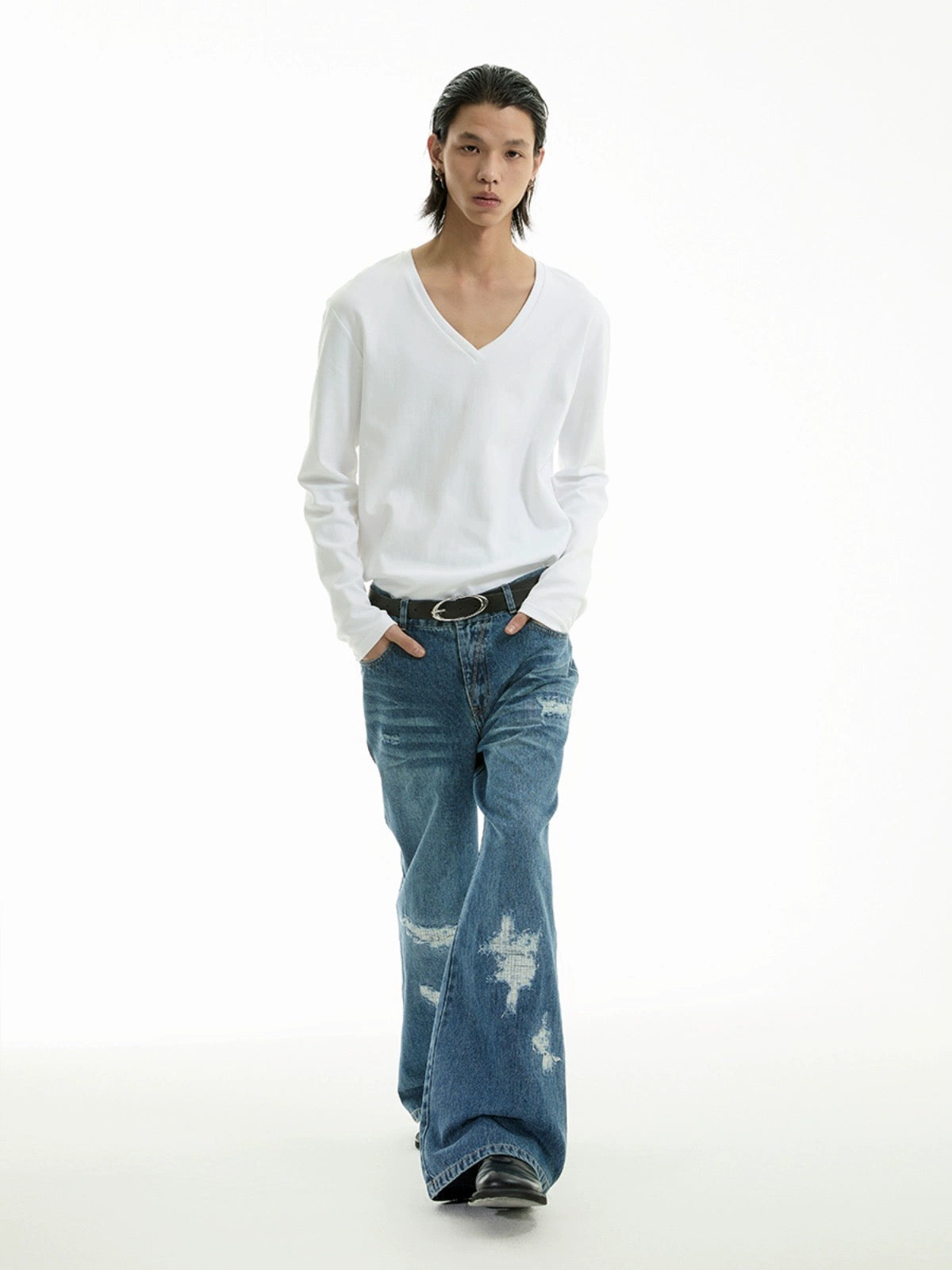 FLARE DISTRESSED DENIM