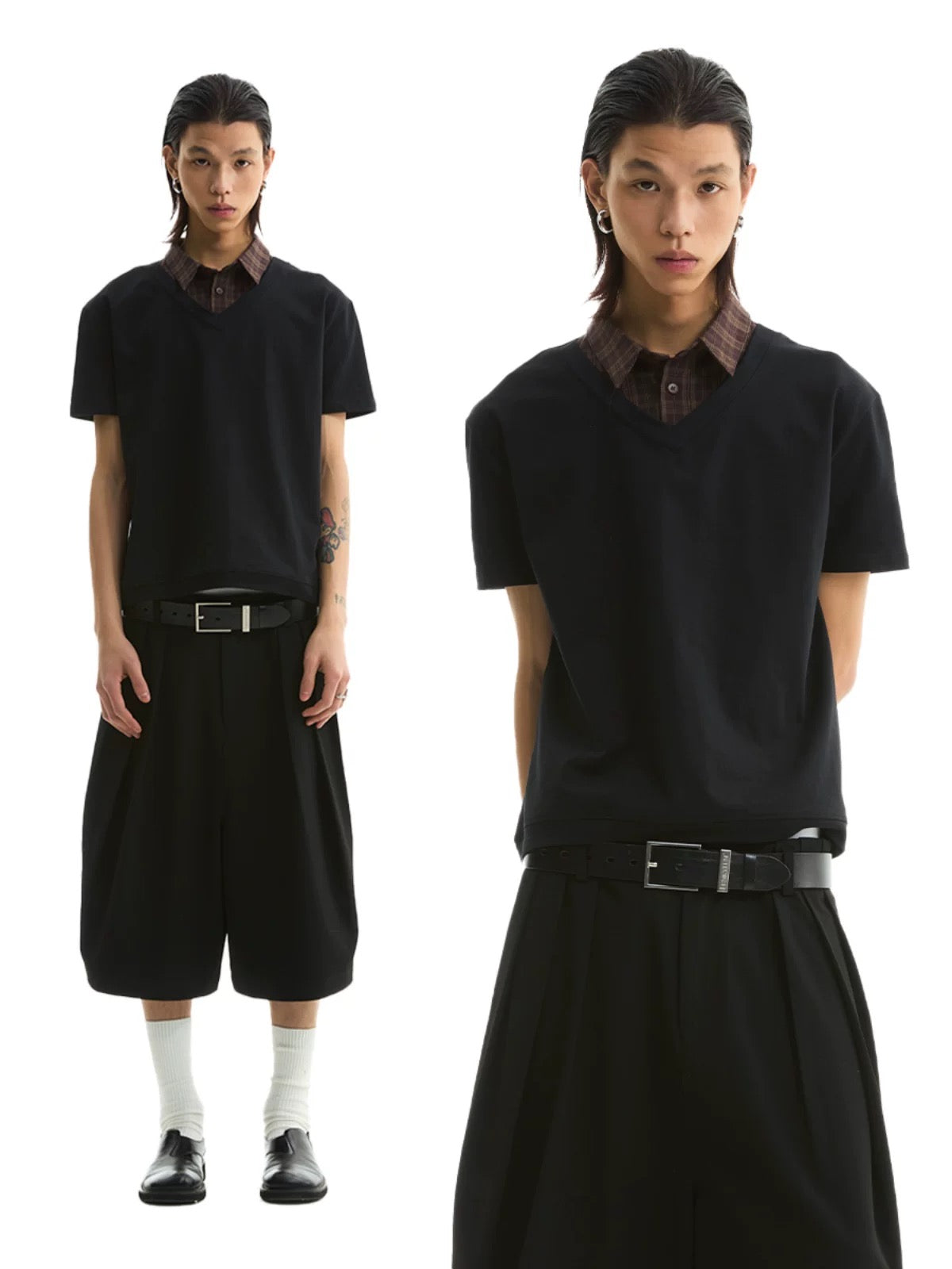 LAYERED KNIT SHIRT