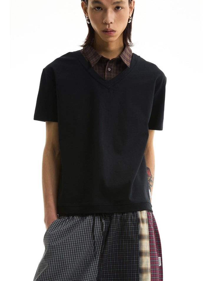 LAYERED KNIT SHIRT