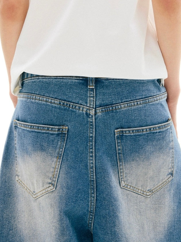 ASYMMETRY DENIM SHORTS