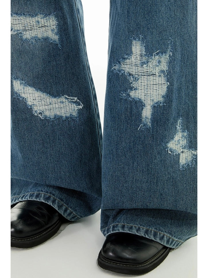 FLARE DISTRESSED DENIM