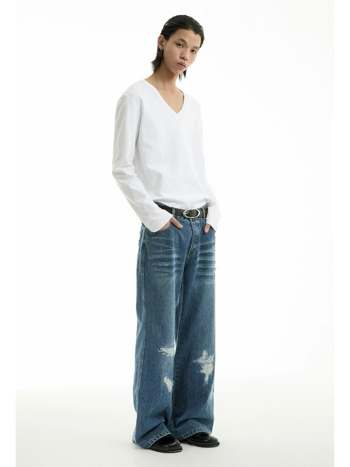 FLARE DISTRESSED DENIM