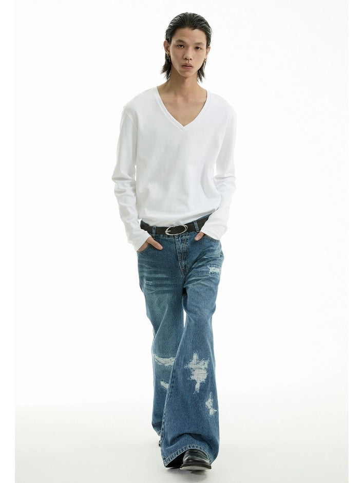FLARE DISTRESSED DENIM