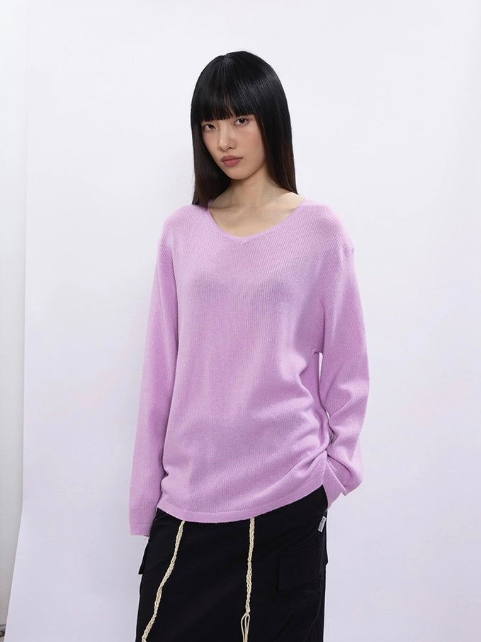 SOLID V-NECK KNIT
