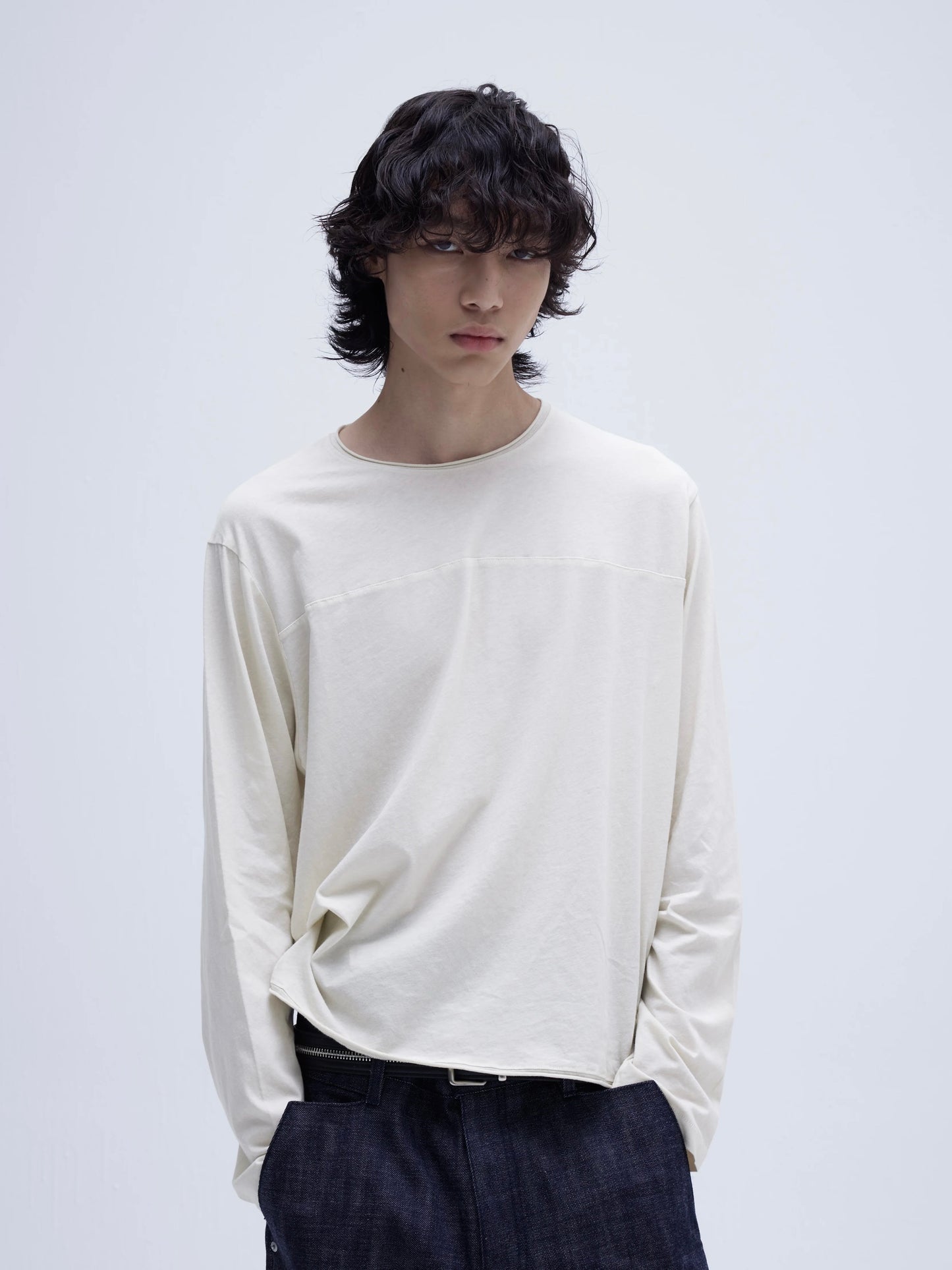 TEXTURED COTTON LINEN TAILORED SHIRT
