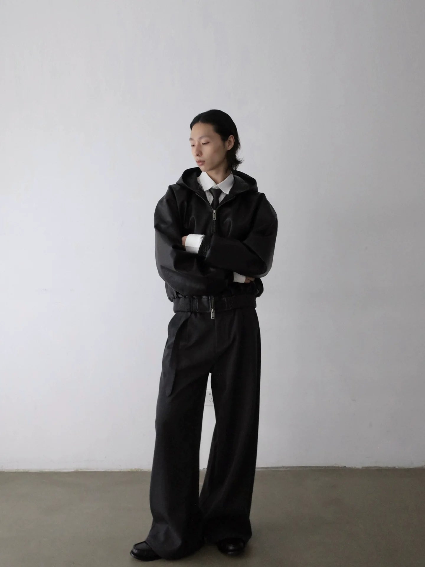 RETRO FLIGHT LEATHER HOODIE