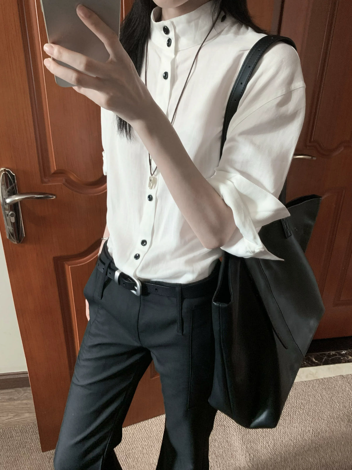 ASYMMETRICAL BUTTON-DOWN SHIRT