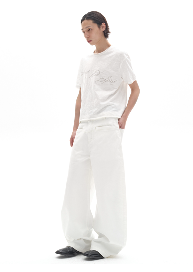 ELEGANT WIDE-LEG DENIM PANTS