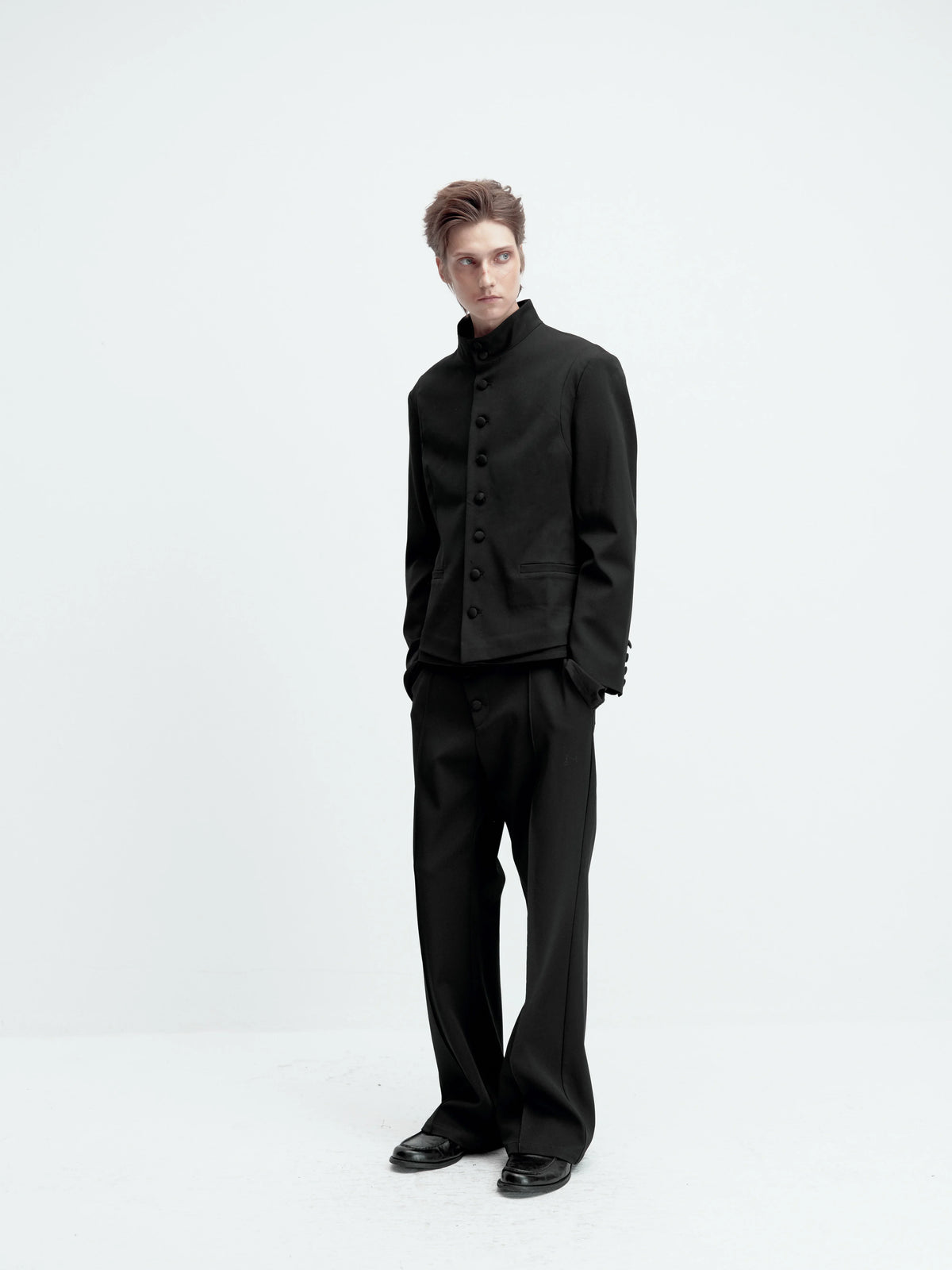 SLANTED PLACKET TROUSERS SET