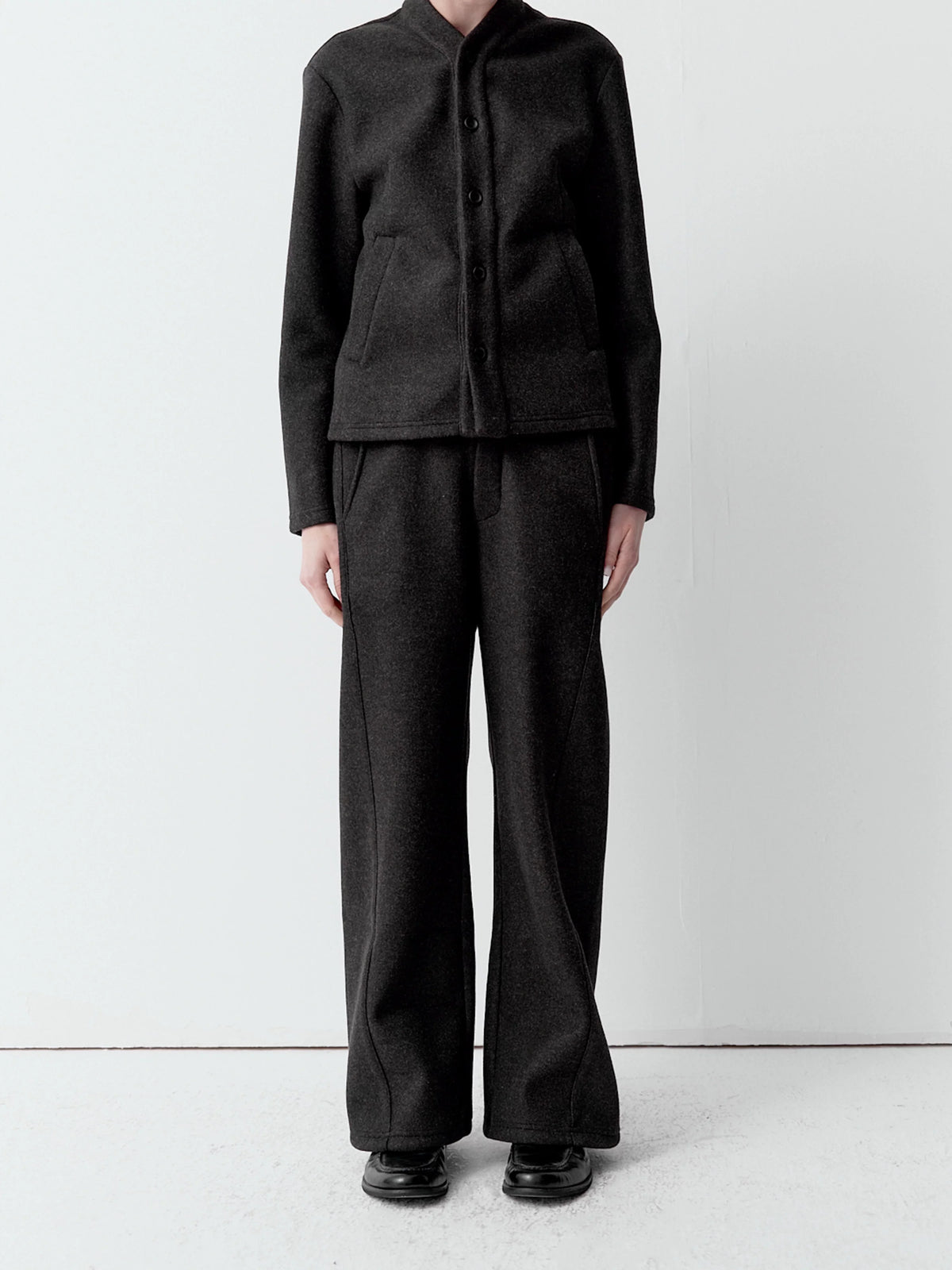 OFF-CENTER WAIST WIDE-LEG SWEATPANTS