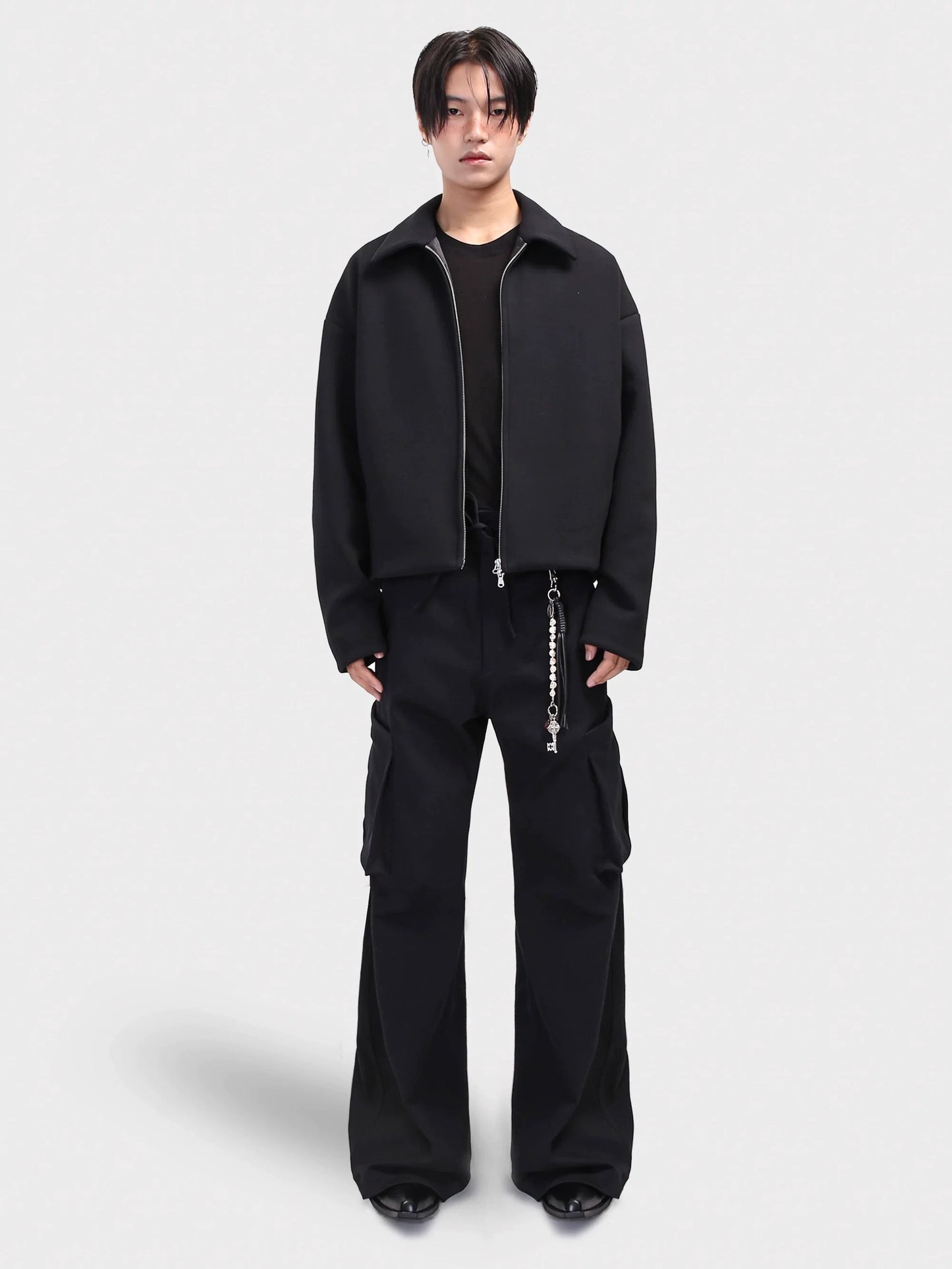 MINIMALIST BOXY SWEATSHIRT JACKET