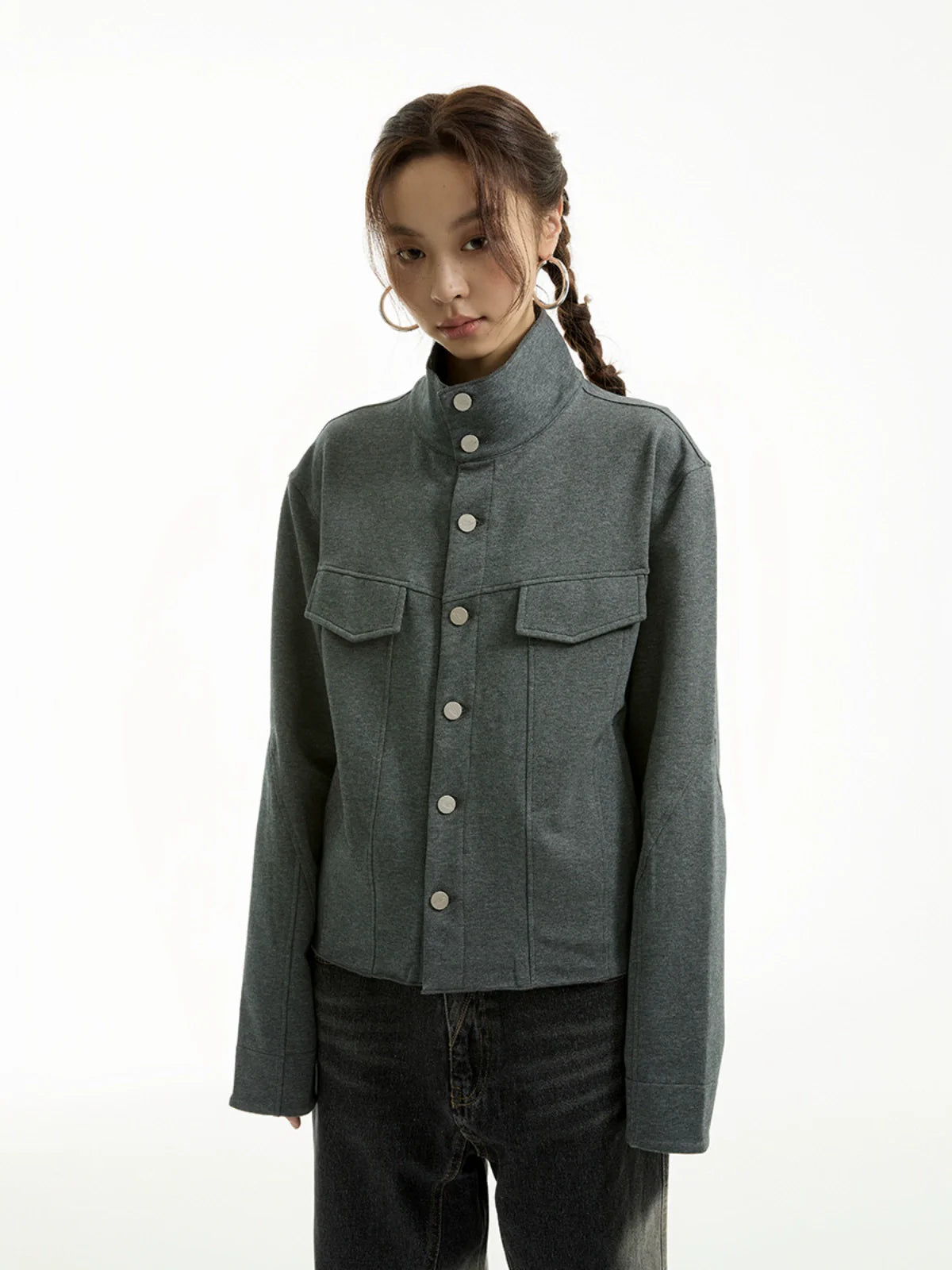 DARK FLORAL TERRY JACKET