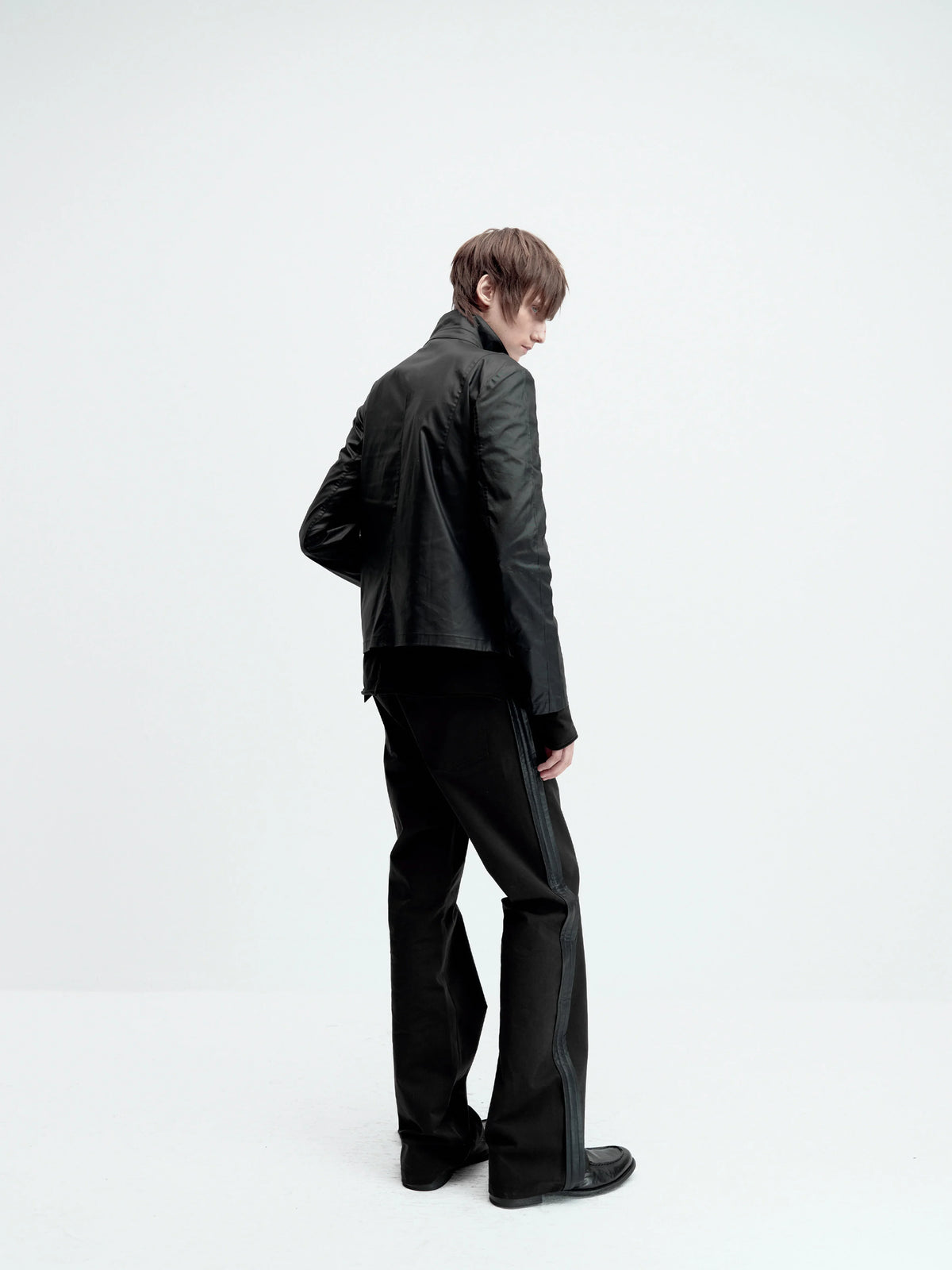 FLARED LEATHER POCKET TROUSERS