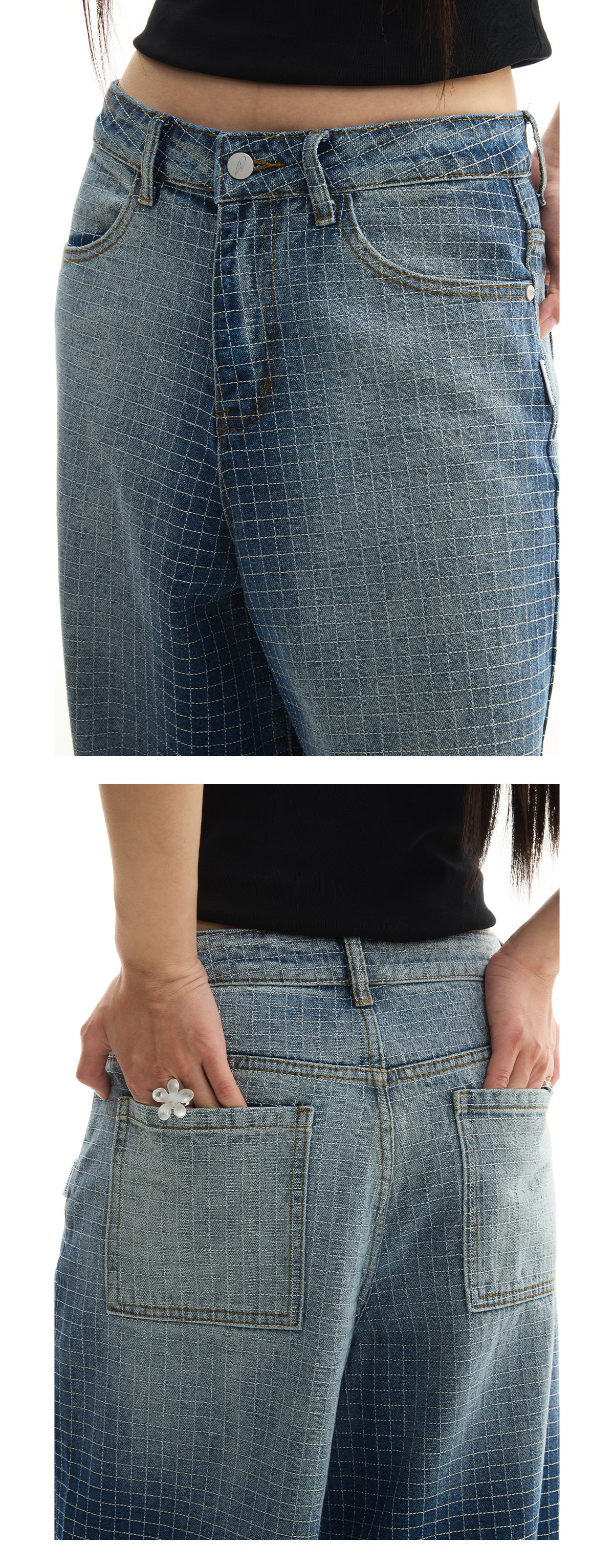 PLAID JEANS