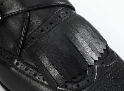 EMBROIDERED BROGUE LEATHER SHOES