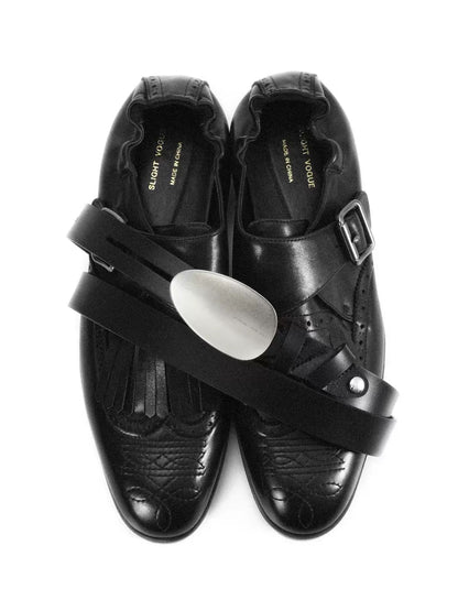 EMBROIDERED BROGUE LEATHER SHOES