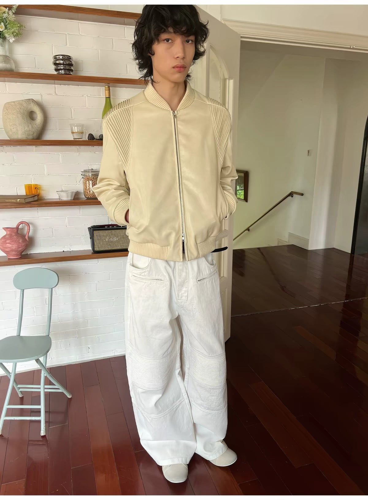 COATED BIKER CAPRI PANTS