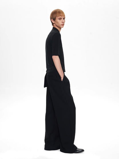 BLACK PATCHWORK SLIM TEE