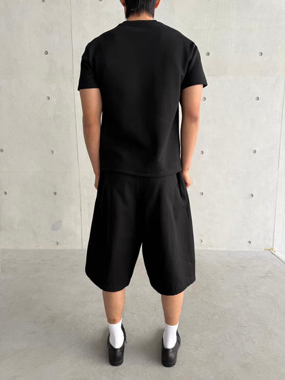 TEXTURED CROPPED SHORTS