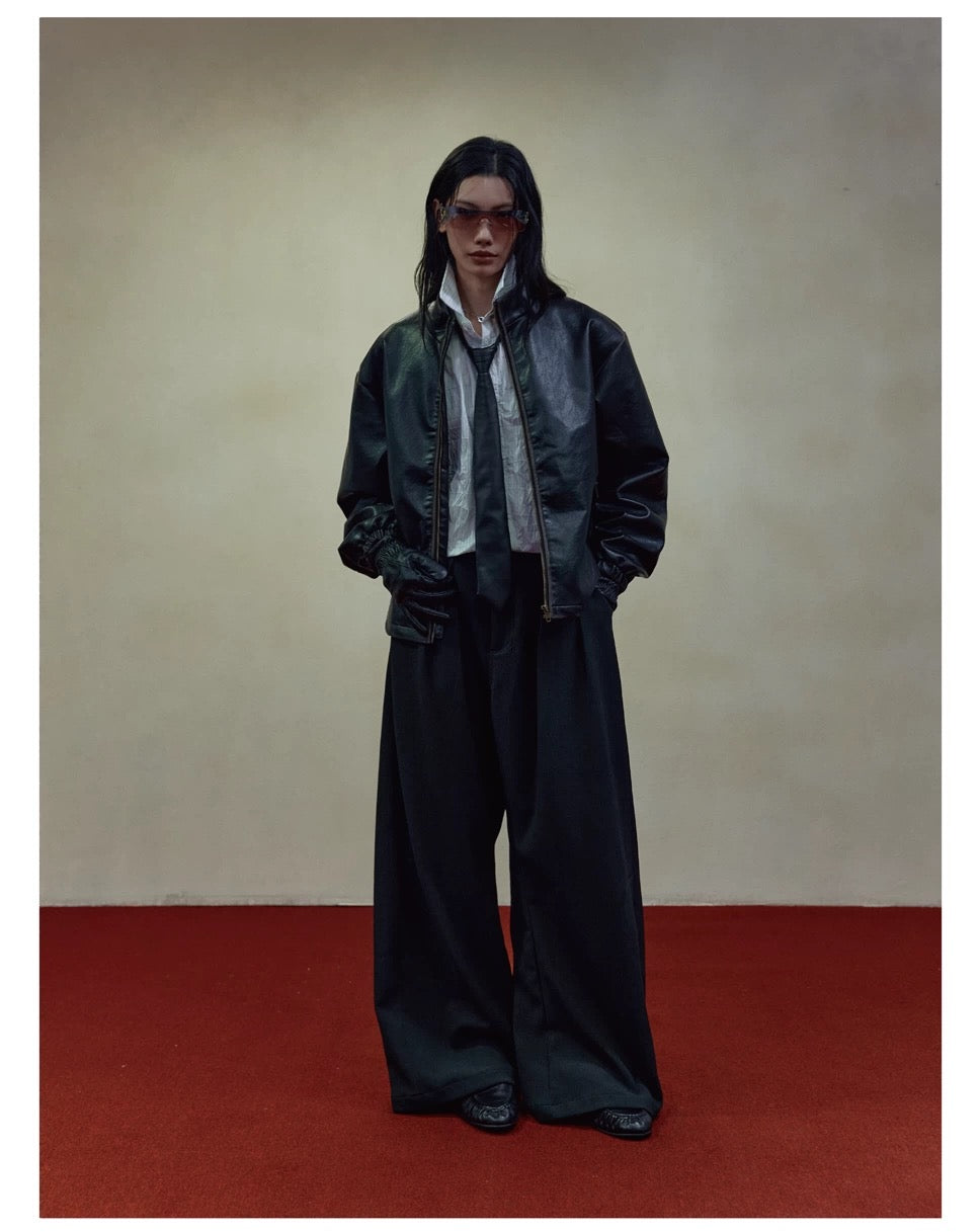 RETRO BOXY LEATHER JACKET