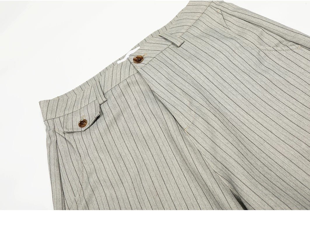 RETRO STRIPED WIDE-LEG PANTS