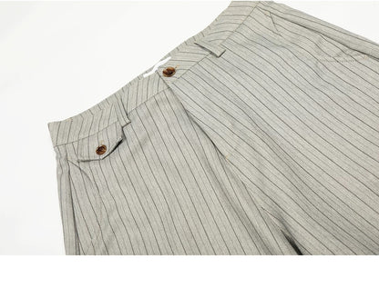 RETRO STRIPED WIDE-LEG PANTS