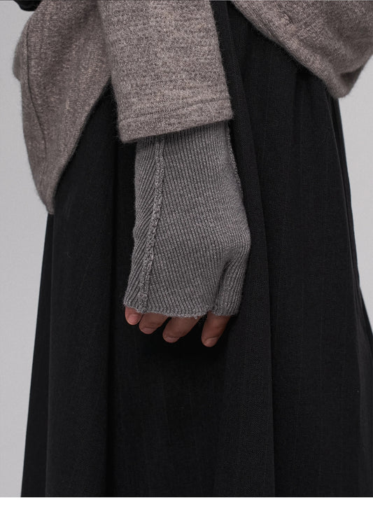 HALF-FINGER KNIT GLOVES