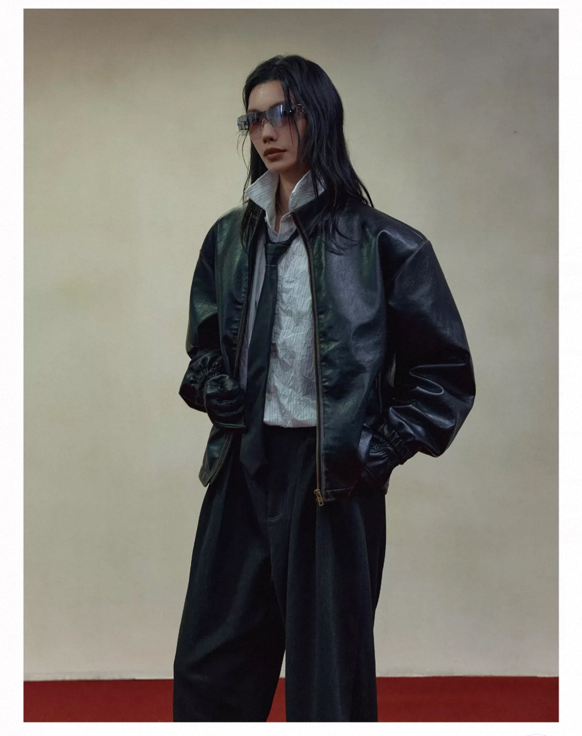 RETRO BOXY LEATHER JACKET