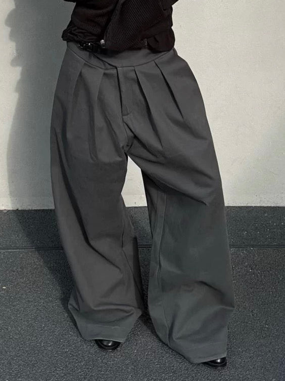 PLEATED BUCKLE TROUSERS