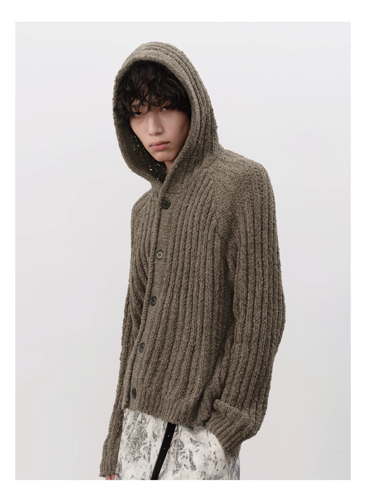 CHUNKY STRIPE KNIT HOODIE