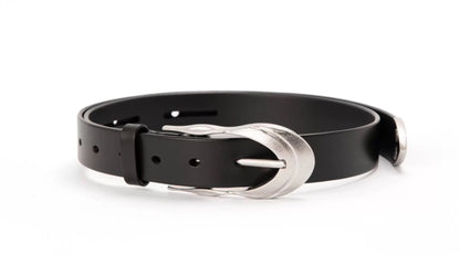 SILVER-PLATED LEATHER BELT