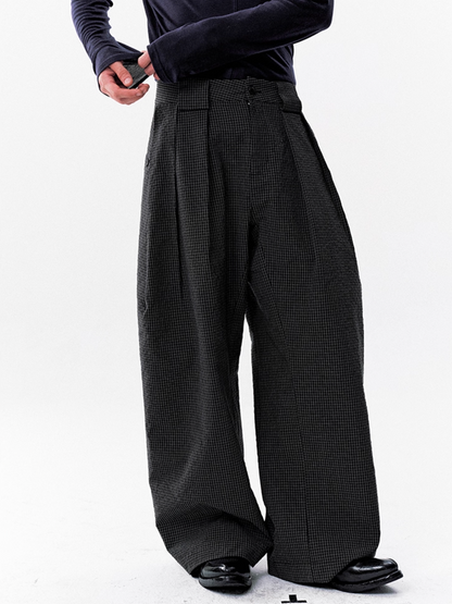 CHECKERED NYLON PANTS