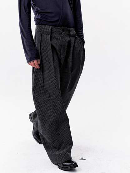 CHECKERED NYLON PANTS