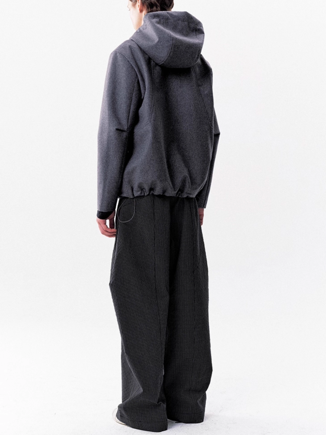 CHECKERED NYLON PANTS