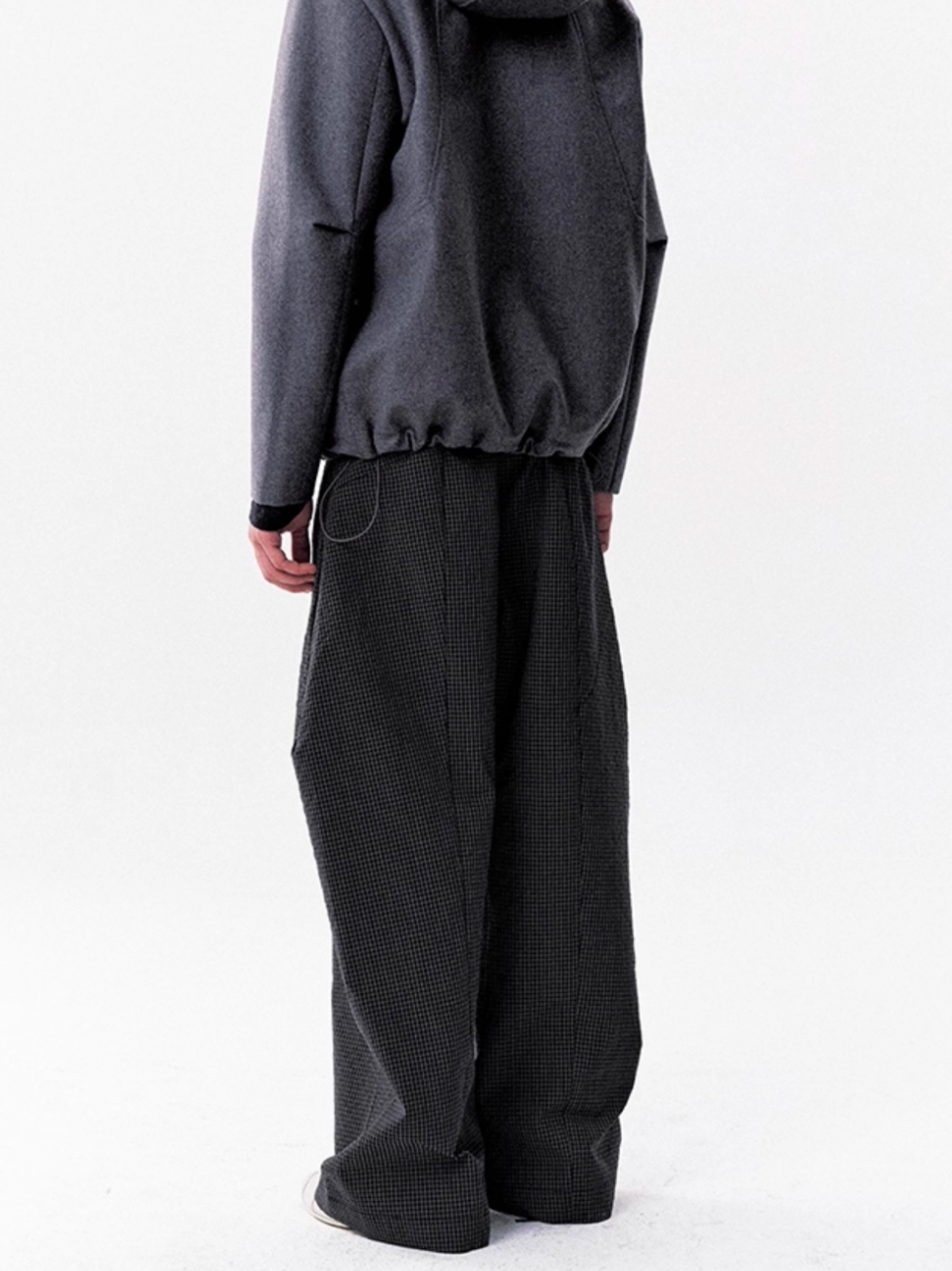 CHECKERED NYLON PANTS