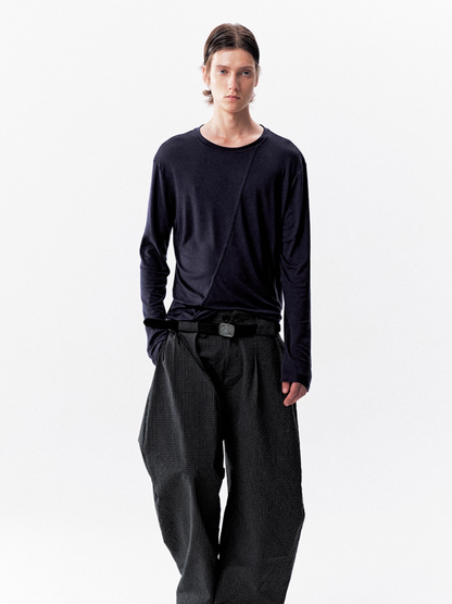 CHECKERED NYLON PANTS