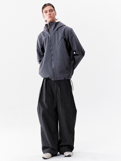 CHECKERED NYLON PANTS