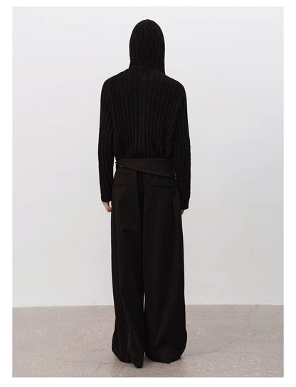 CHUNKY STRIPE KNIT HOODIE