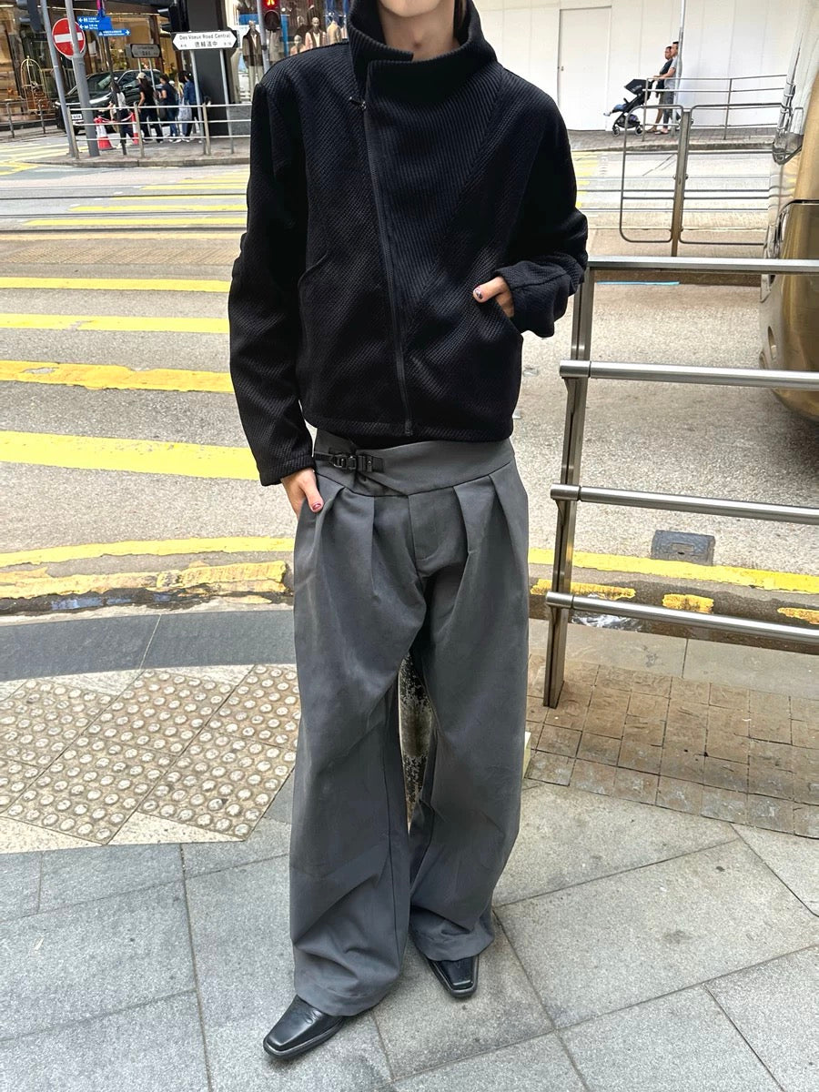 PLEATED BUCKLE TROUSERS