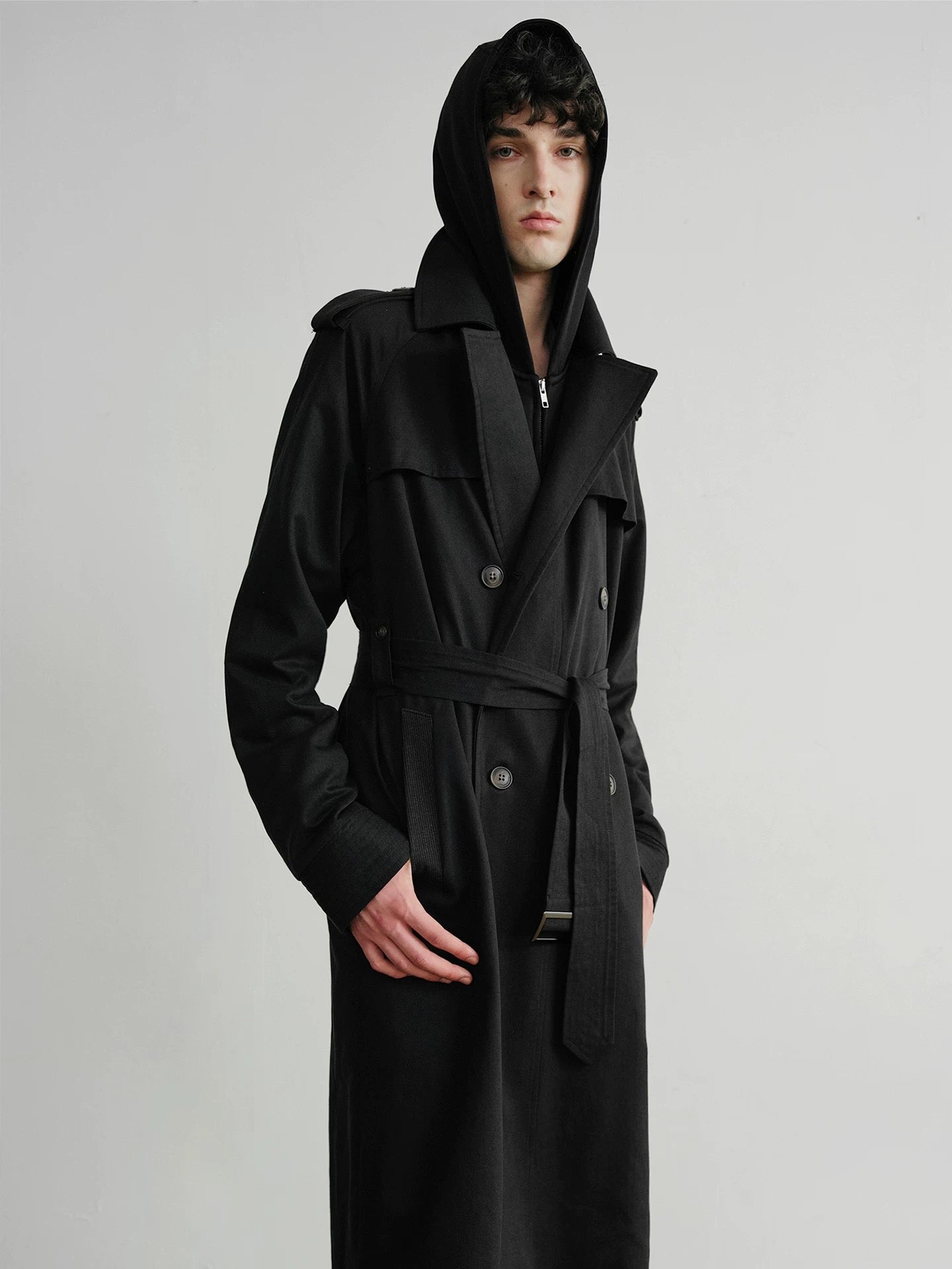 DOUBLE-BREASTED TENCEL TRENCH