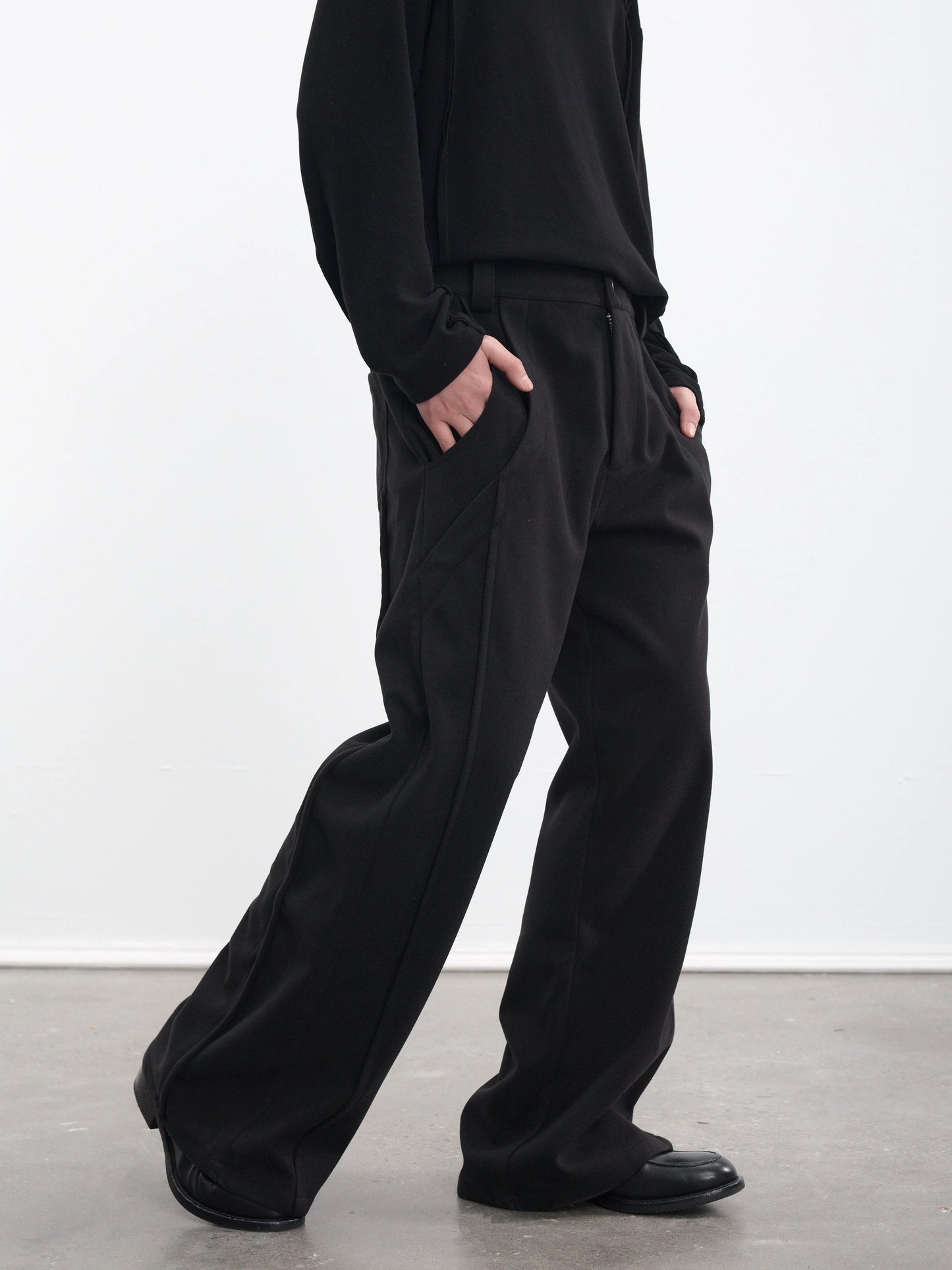 TWO-TONE WIDE-LEG PANTS