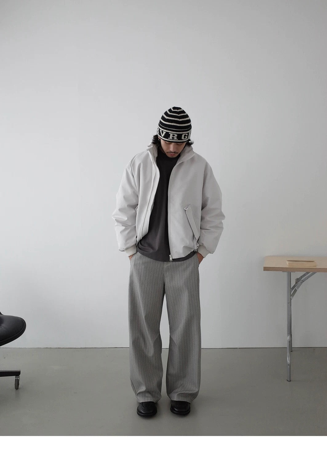 RETRO STRIPED WIDE-LEG PANTS