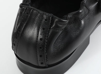 EMBROIDERED BROGUE LEATHER SHOES