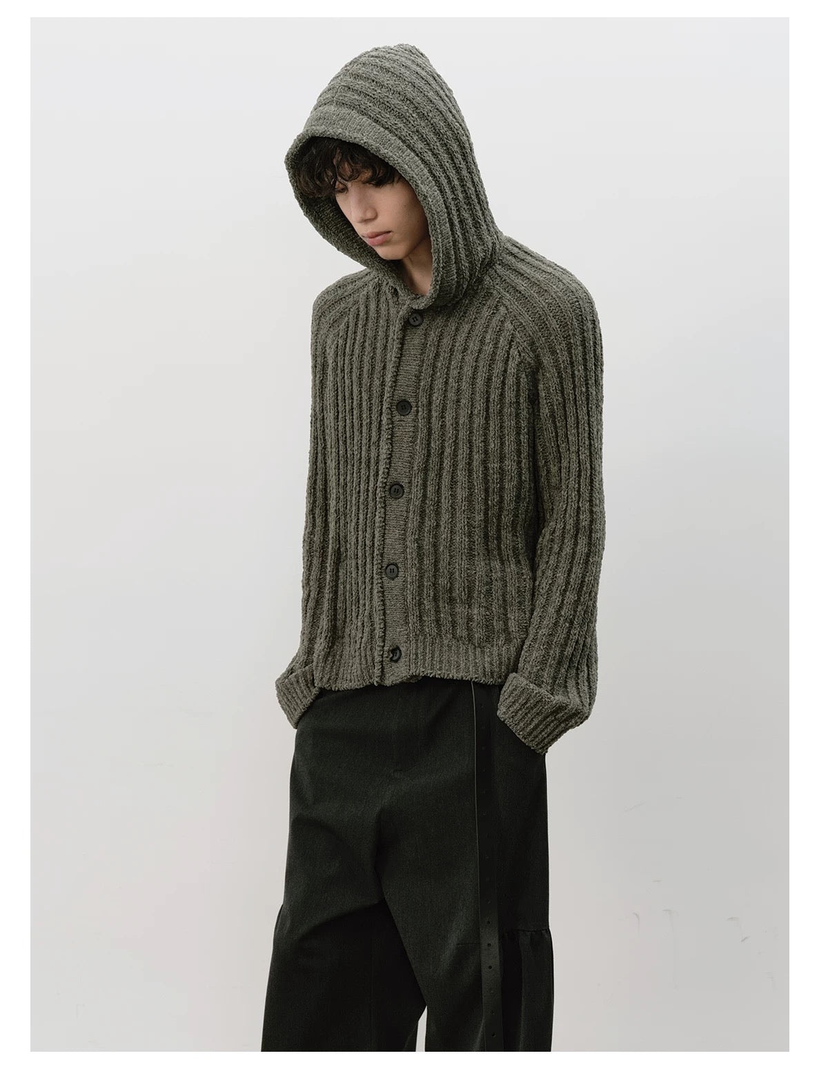 CHUNKY STRIPE KNIT HOODIE