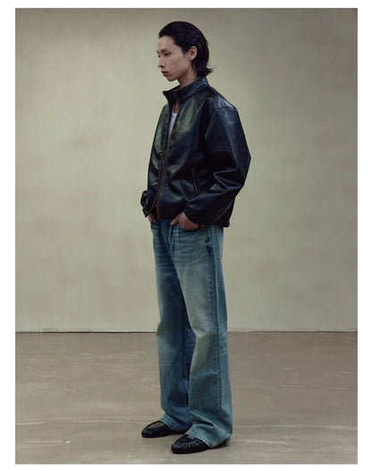 RETRO BOXY LEATHER JACKET