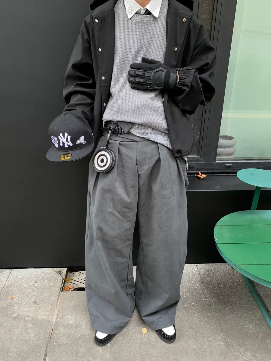 PLEATED BUCKLE TROUSERS